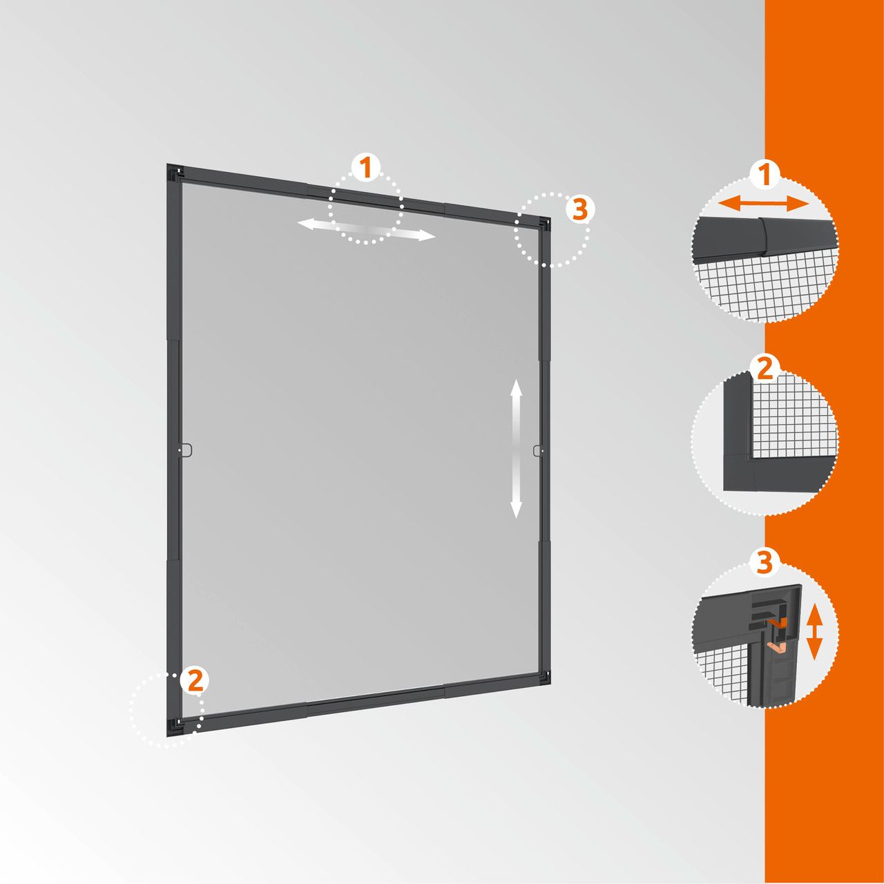 Powertec Rahmen Fenster Flexi Fit 130x150 Anthrazit