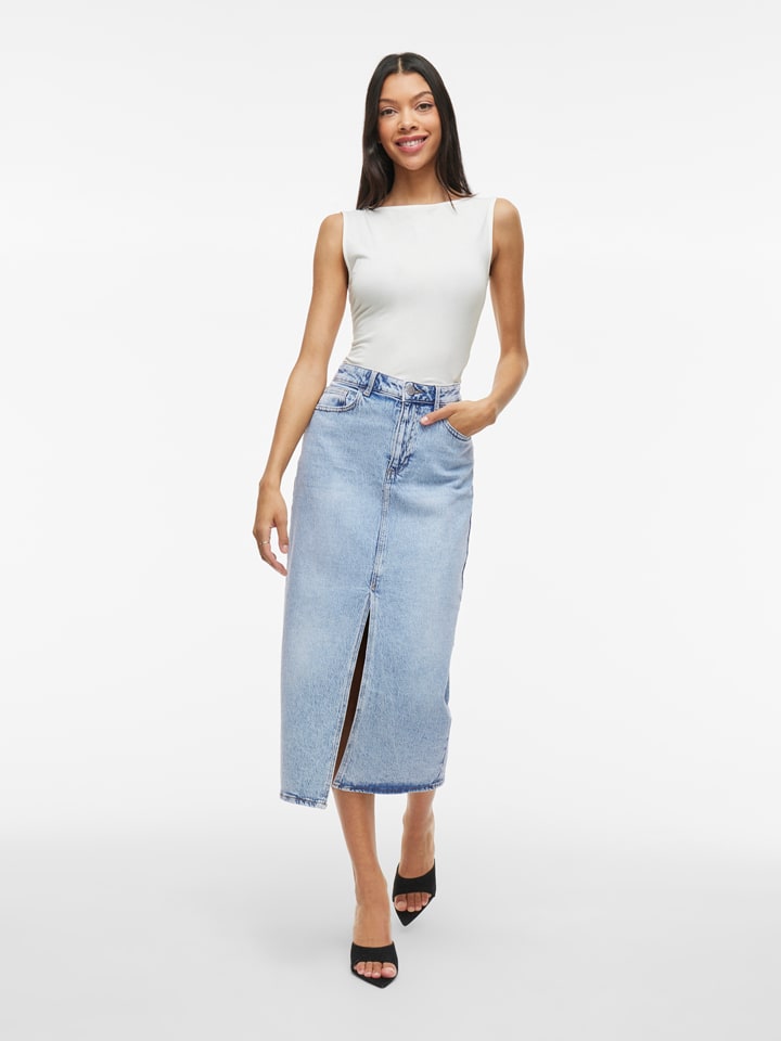 Vila Jeansrock in Hellblau günstig kaufen