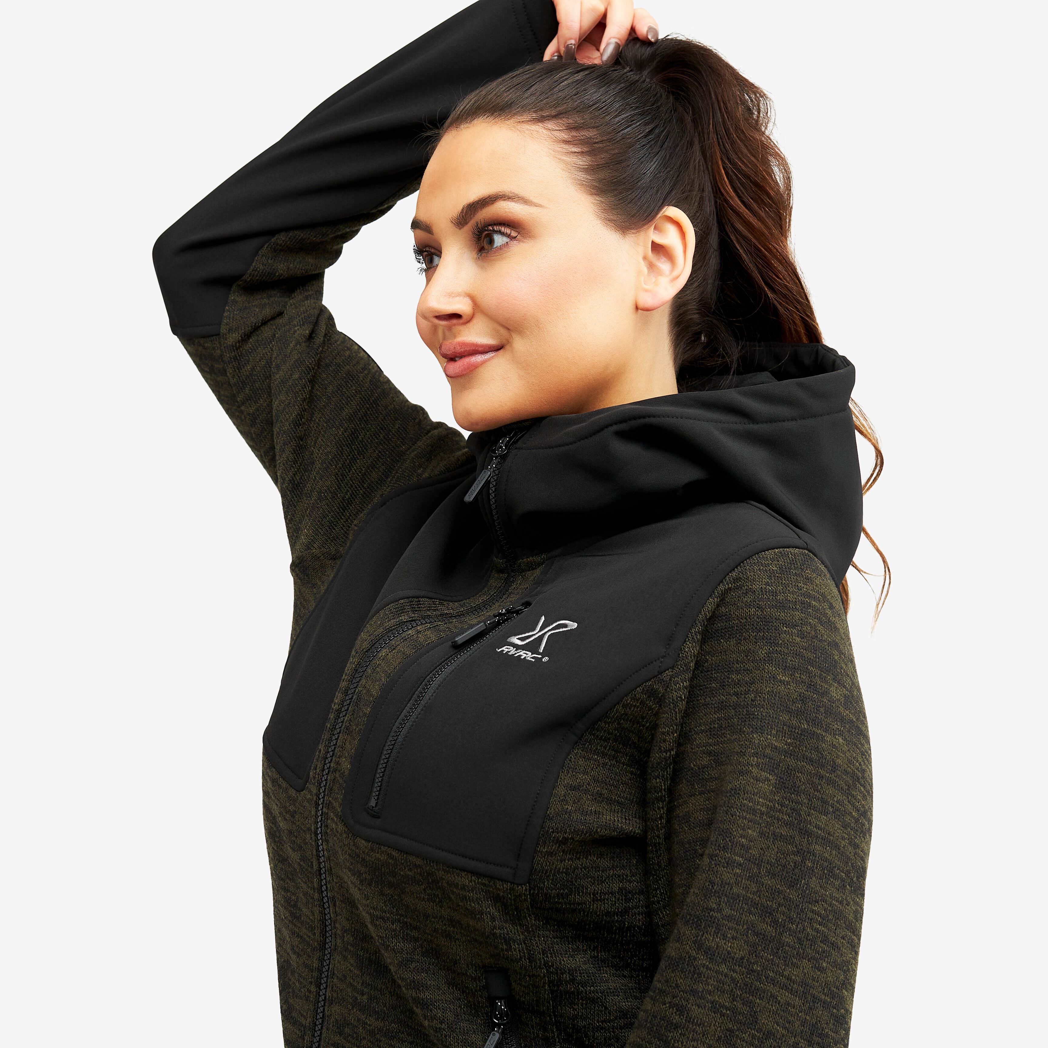 Wander Pro Wool Hoodie Femme Dark Olive