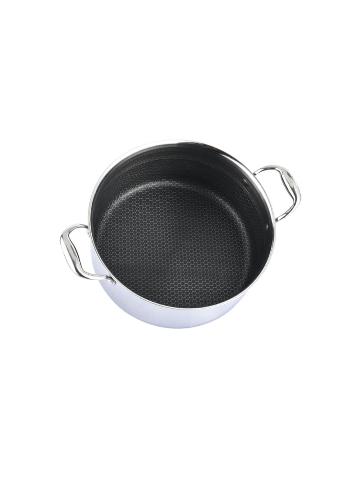 COFI 1453 Edelstahl Wabenstruktur Kochtopf Induktion Ø28cm Topf Pfanne in Silber günstig kaufen onesize