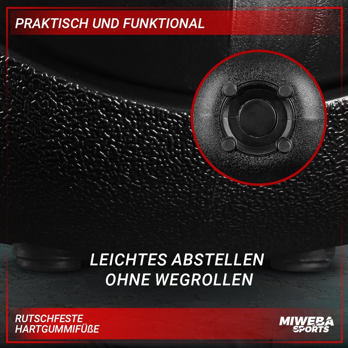 Miweba Sports Kettlebell Kettlebell KB200 - verschiedene Varianten, (Anti-Rutsch-Griff - Hartgummifüße - wasserabweisend - geräuscharm - hochwertige Sand-Zement-Mischung - Profi Fitness Schwunghantel Indoor & Outdoor Workout Ganzkörpertraining Kugelg