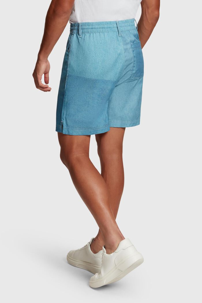 Shorts mit Allover Denim-Print