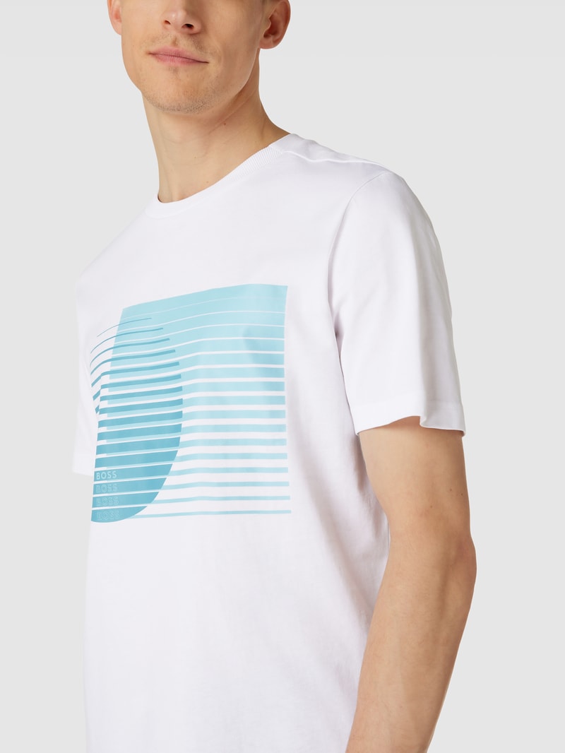 T-Shirt mit Motiv-Print Modell 'Tee 6' in weiß