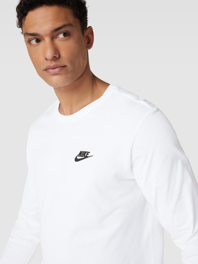 Longsleeve mit Label-Stitching in weiß
