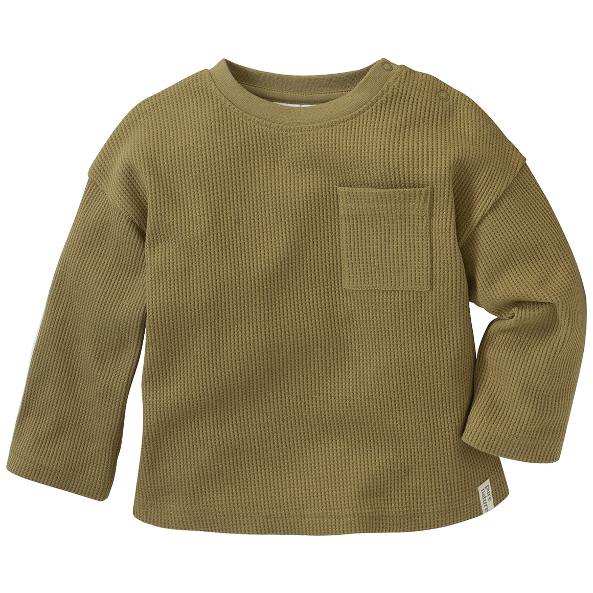 2 Baby Langarmshirts aus Waffel-Piqué