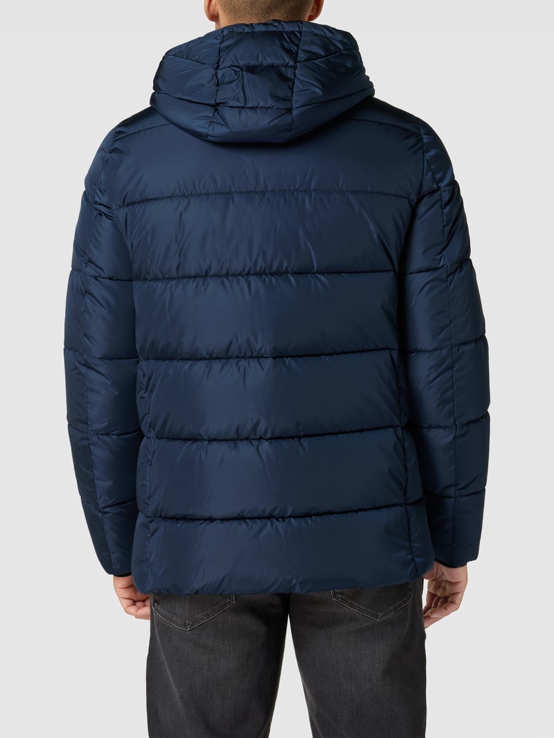 Steppjacke mit Label-Detail Modell 'CLIFF' in dunkelblau