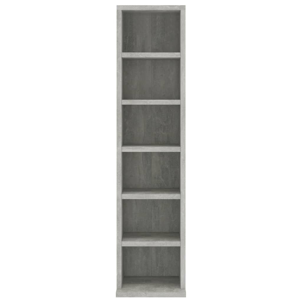vidaXL CD-Regal CD-Schrank Betongrau 21x20x88 cm Holzwerkstoff, 1-tlg.
