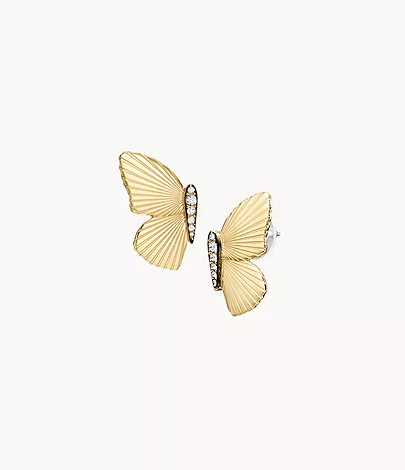 Fossil Ohrstecker Metamorphosis Butterfly Edelstahl goldfarben