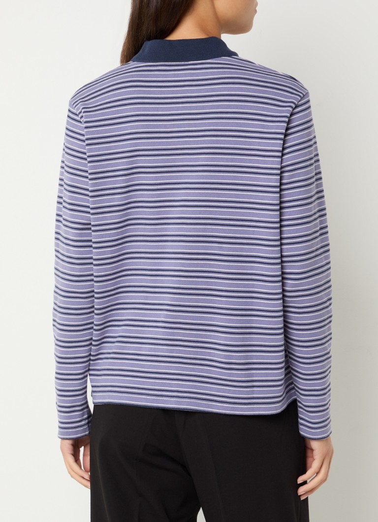 Camicia a maniche lunghe OLAF a righe con colletto polo
