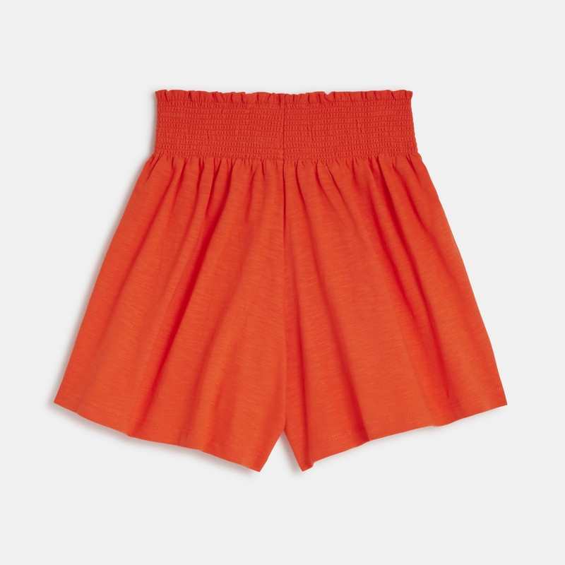 Short large fille rouge à broderies Catimini