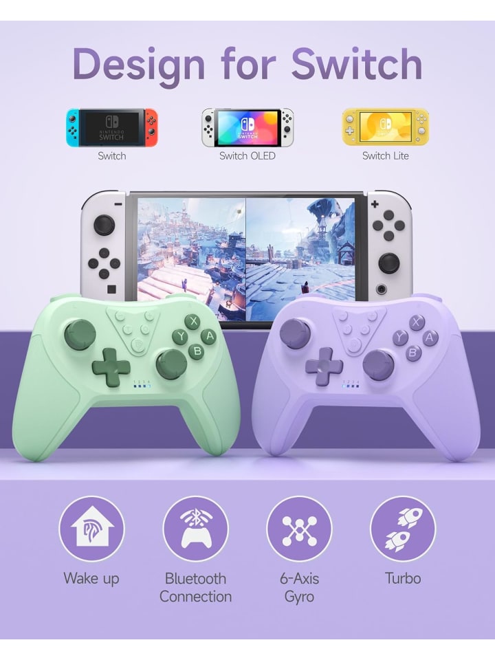COFI 1453 Bluetooth Controller, Switch Controller mit 6-Axis Motion in Lila günstig kaufen 1
