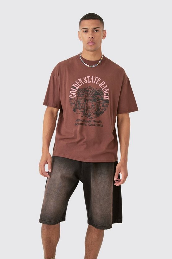 Oversize T-Shirt mit Golden State Ranch Print