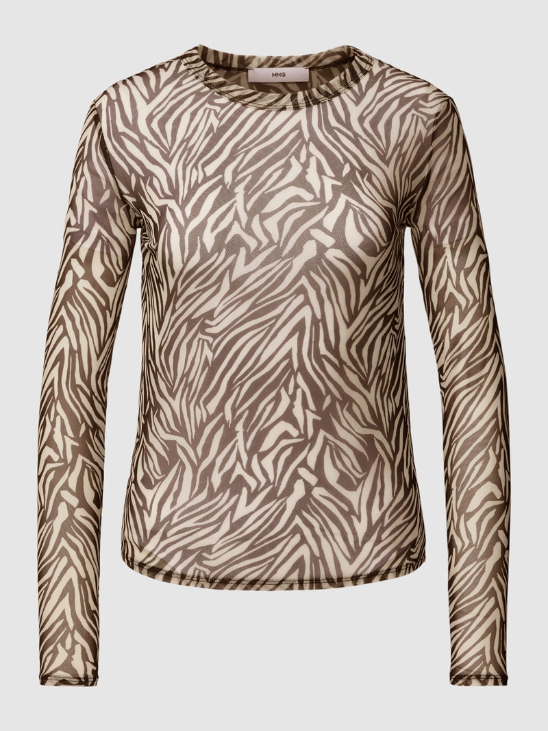Longsleeve in semitransparenter Optik Modell 'CLAUDE' in schwarz