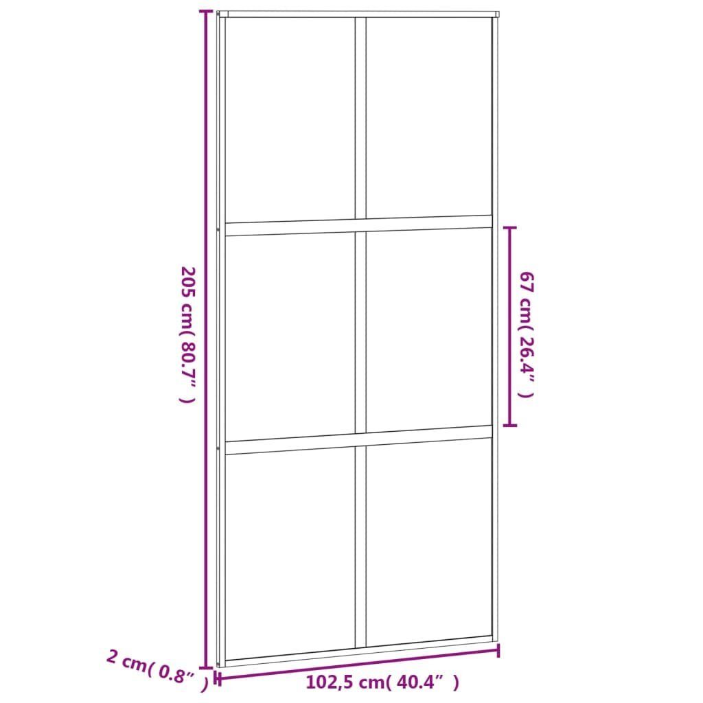 vidaXL Zimmertür Schiebetür Zimmertür Innentür Glas Schwarz 102,5x205 cm Hartglas und A
