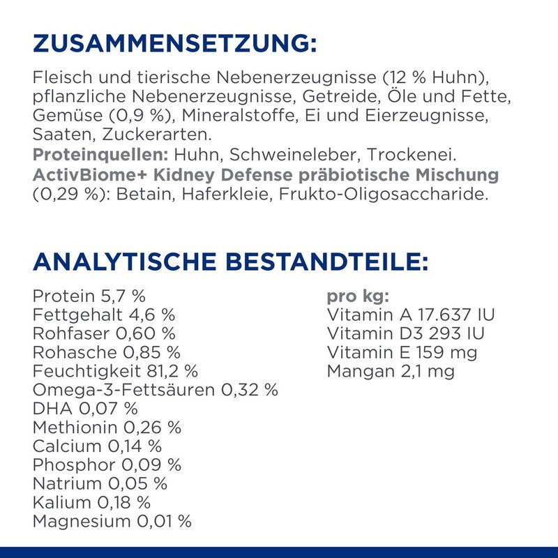 Hill's Prescription Diet k/d + Mobility Ragout mit Huhn & zugefügtem Gemüse