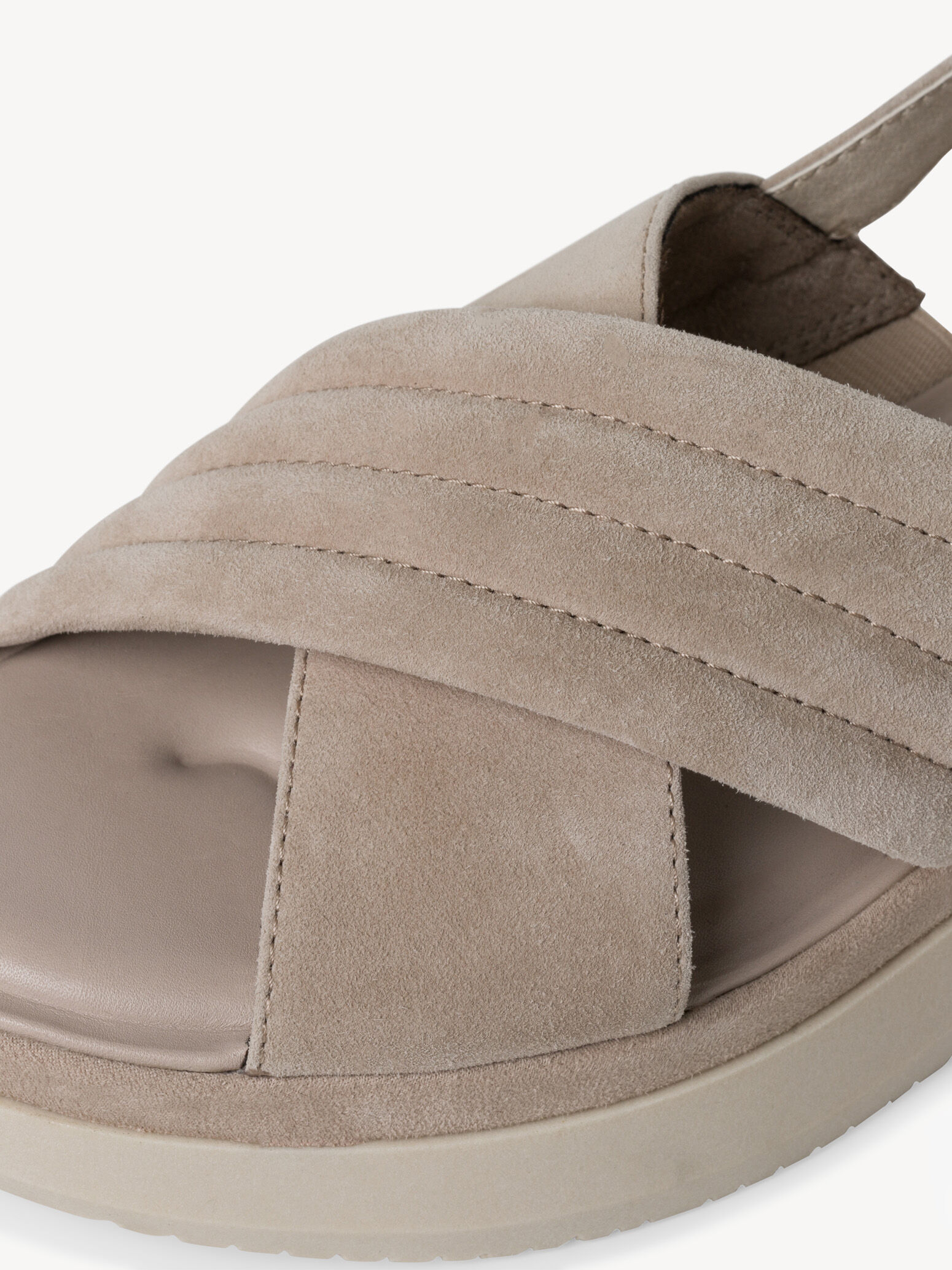 Sandale à talon en cuir - beige