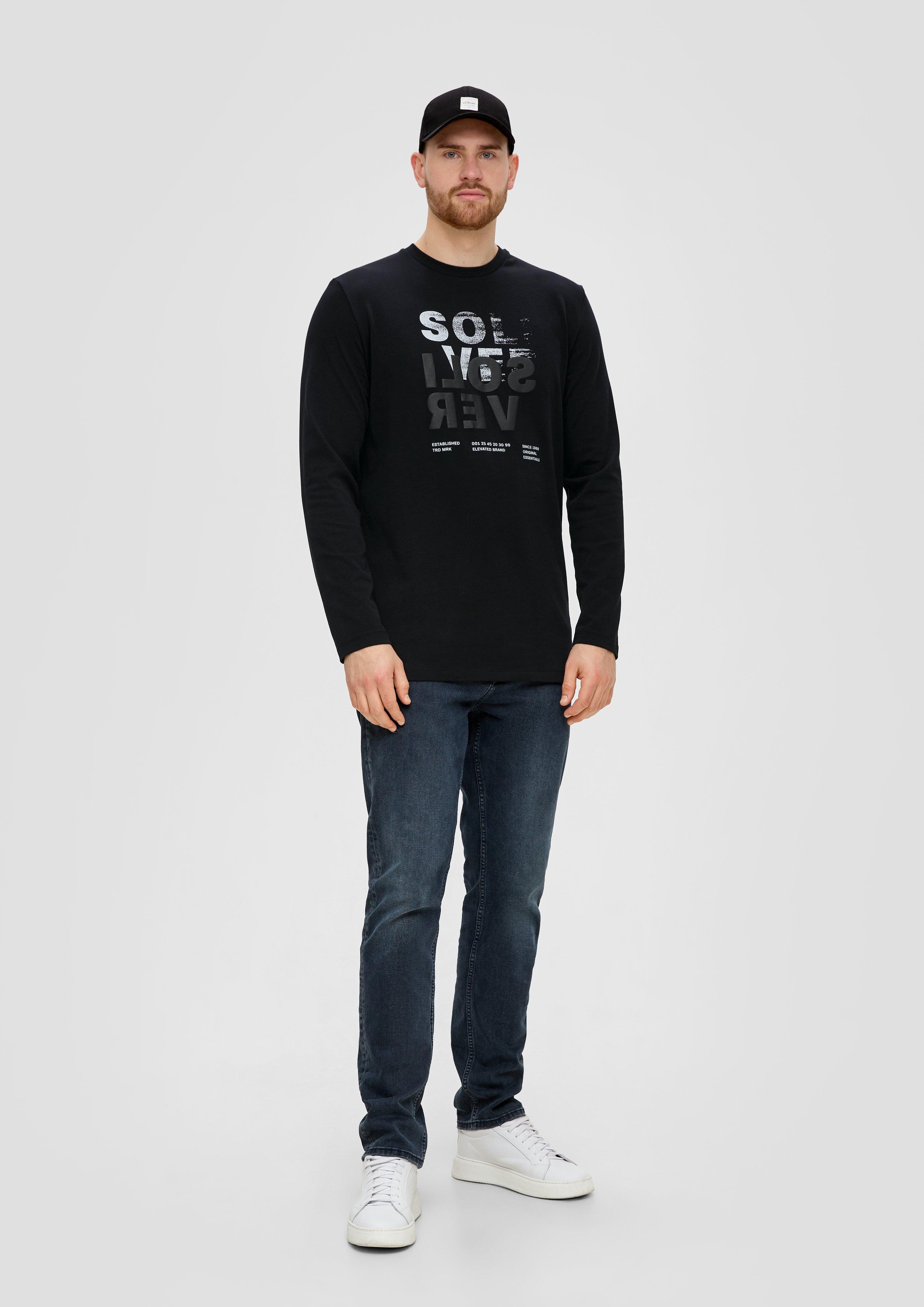Longsleeve mit gummiertem Label-Print  2143325-99D1
