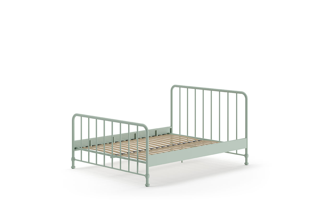 VIPACK Jugendbett BRONXX mit Liegefläche 160 xx 200 cm, Ausf. Metall Olivegrün matt