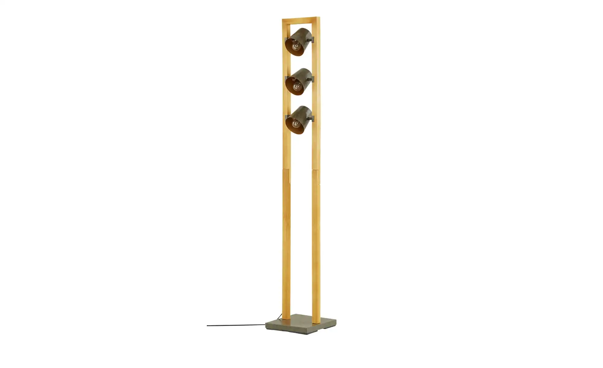 Trio Stehleuchte, 4-flammig, Nickel antik/Pinienholz