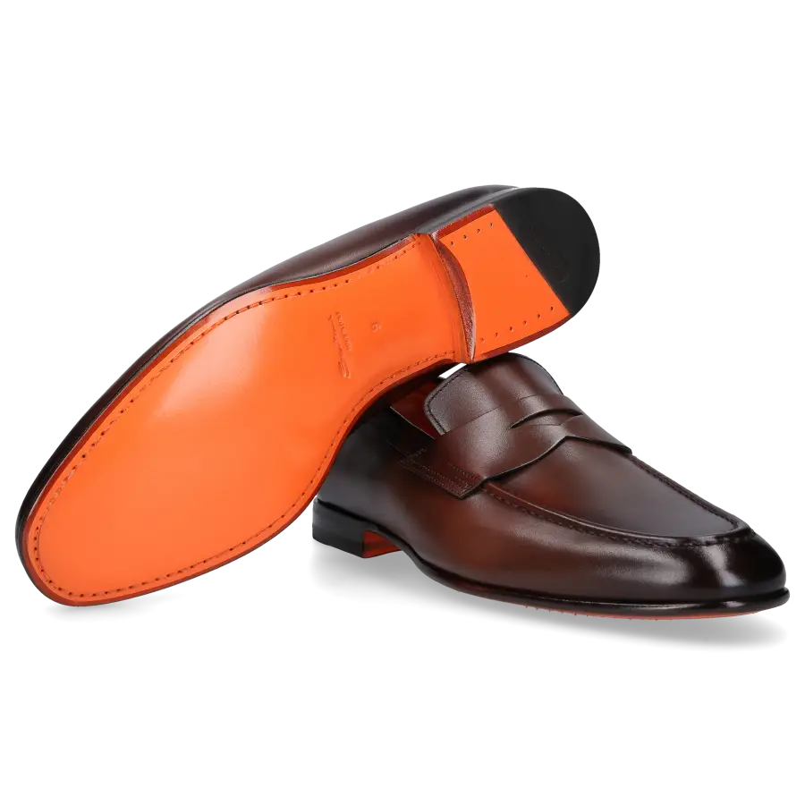 Santoni - Loafer 17511 Kalbsleder - braun