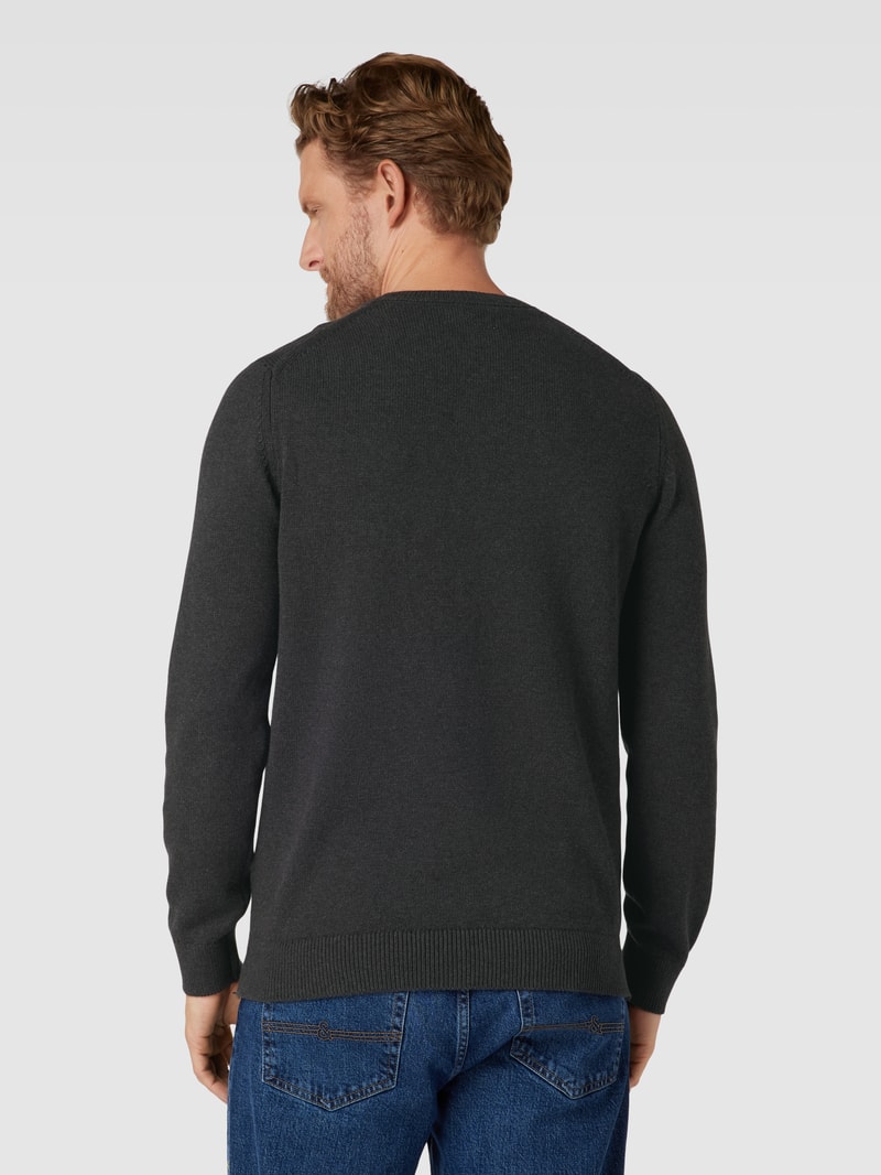 Strickpullover mit Label-Stitching in anthrazit