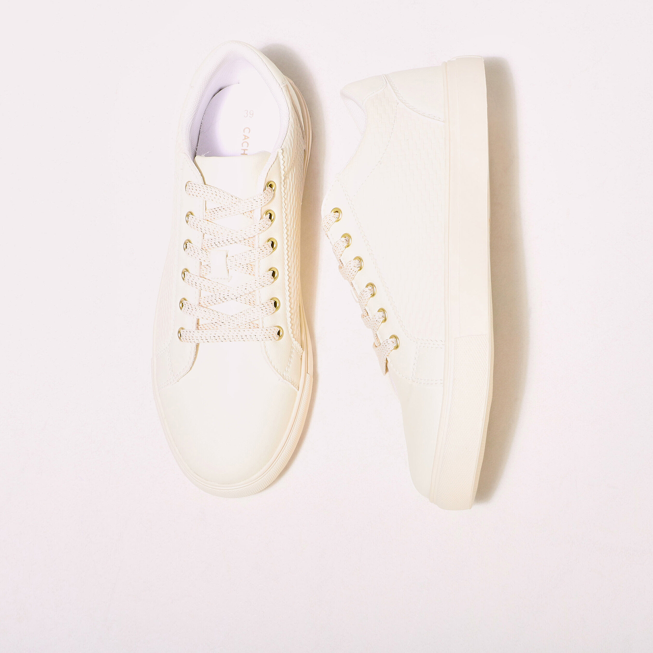 Tennis plates embossées blanc femme | Cache Cache