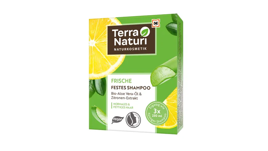 Terra Naturi Frische Festes Shampoo Bio-Aloe Vera-Öl & Zitronen-Extrakt 60 g