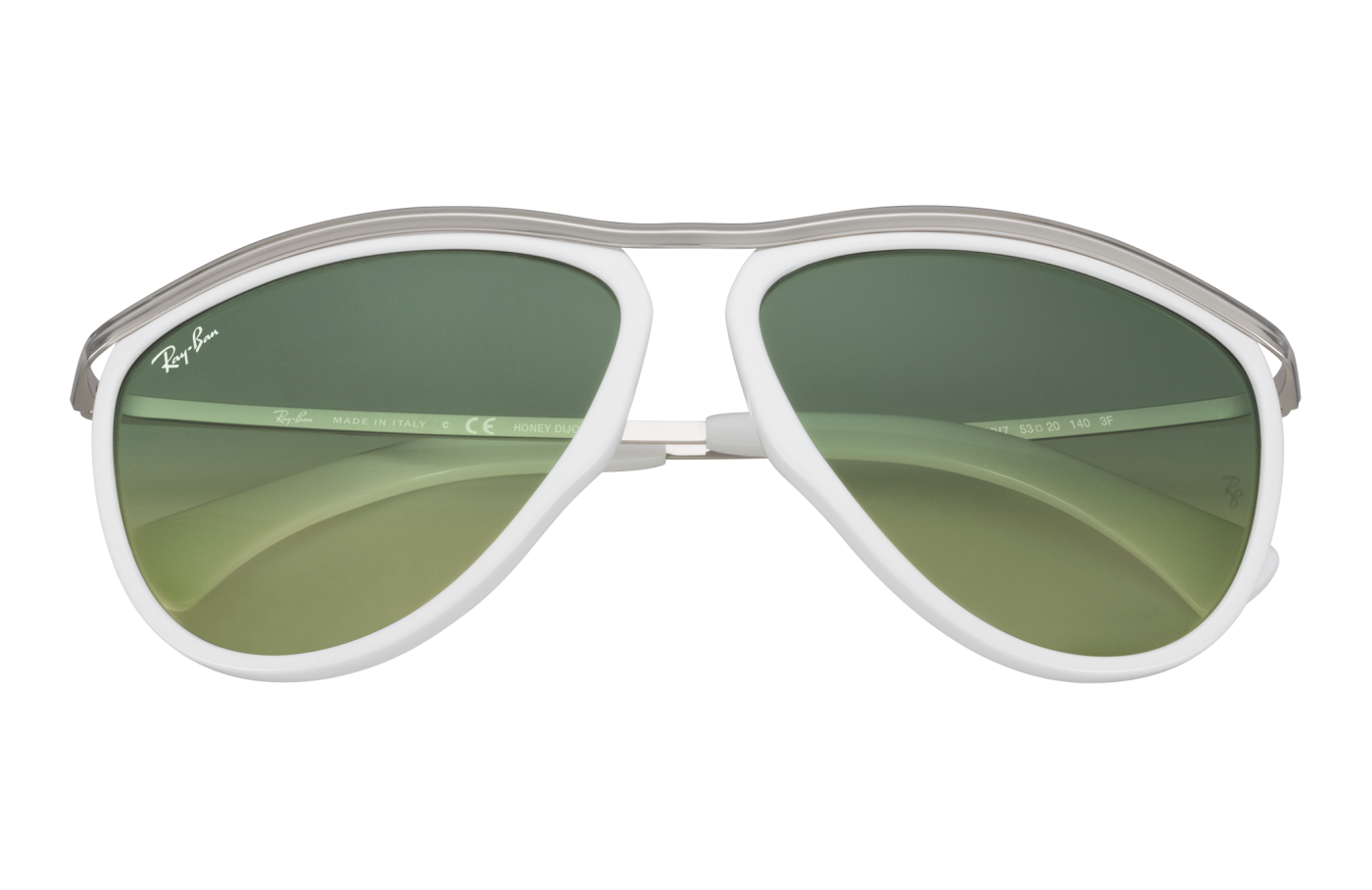 Ochelari de soare OLYMPIAN AVIATOR HD60 - Alb Verde Lucios
