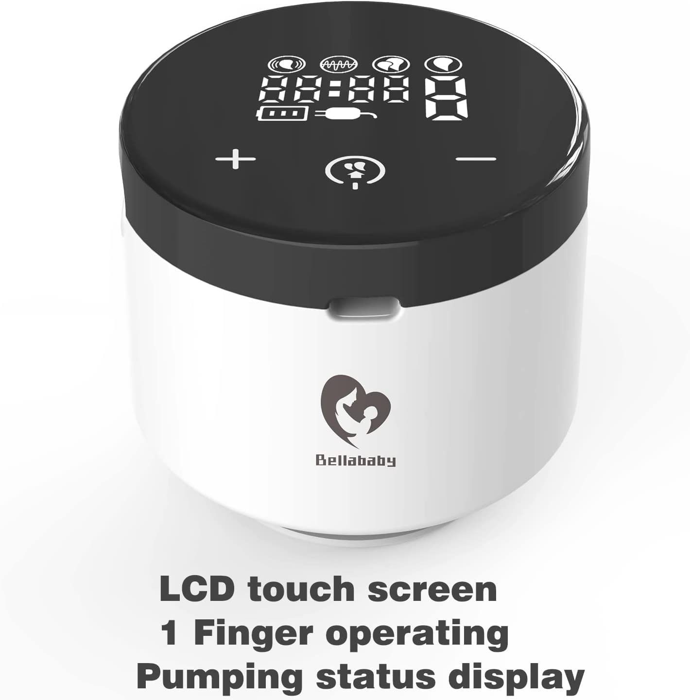 JUNG Elektrische Doppelmilchpumpe Bellababy elektrische Doppelmilchpumpe, mit Touchscreen-LCD-Display, Handmilchpumpe, Abpumpen Muttermilch, Milch, Stillen Brust Mutter, Muttermilchpumpe, Muttermilch Behälter, Flasche, LCD-Display, tragbare, Mobil, i
