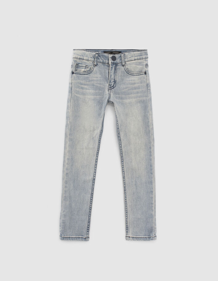 Jean slim bleu avec ceinture tressée garçon