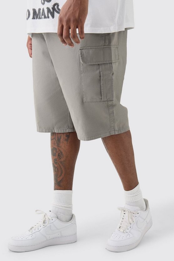 Plus lockere Cargo-Shorts mit elastischem Bund