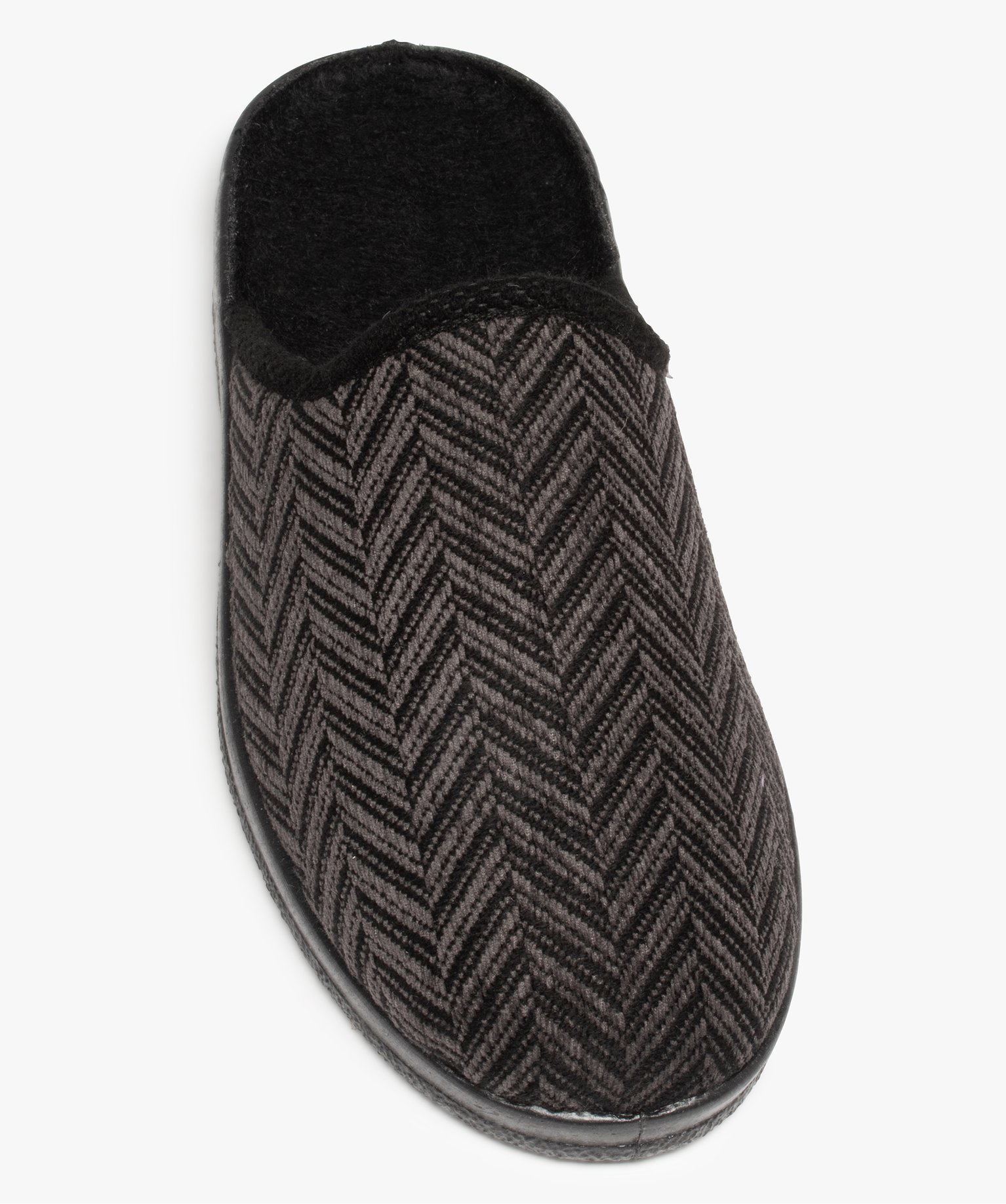 Chaussons mules confort à chevrons homme gris | GEMO