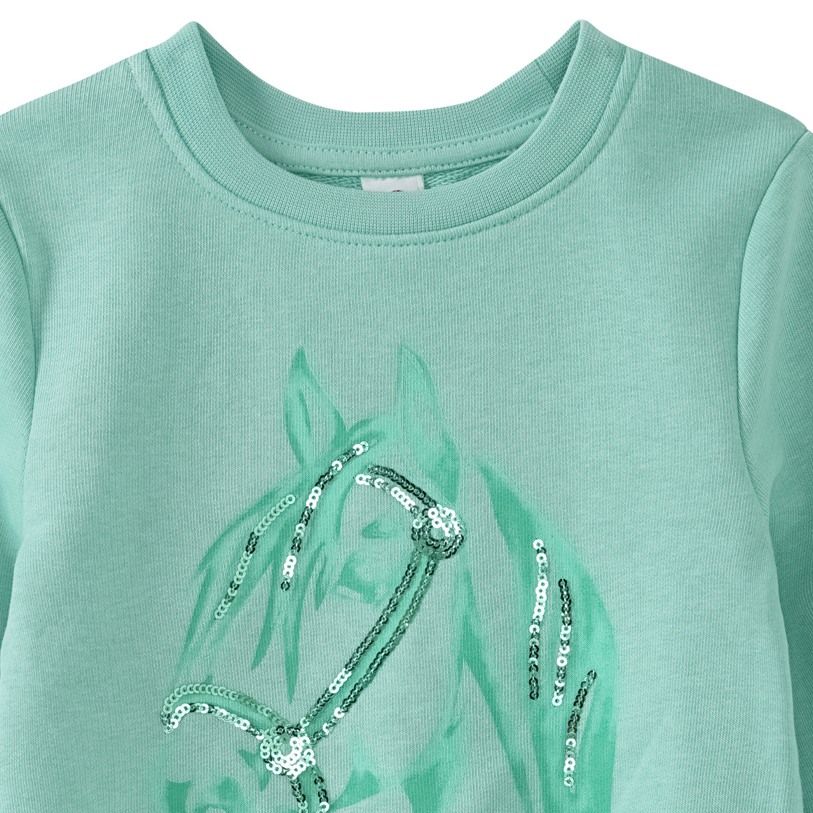 Mädchen Sweatshirt mit Pferde-Print