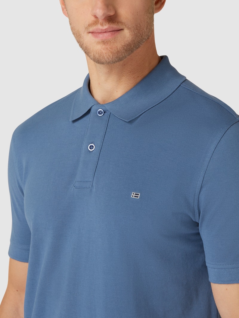 Poloshirt mit Label-Stitching in jeans