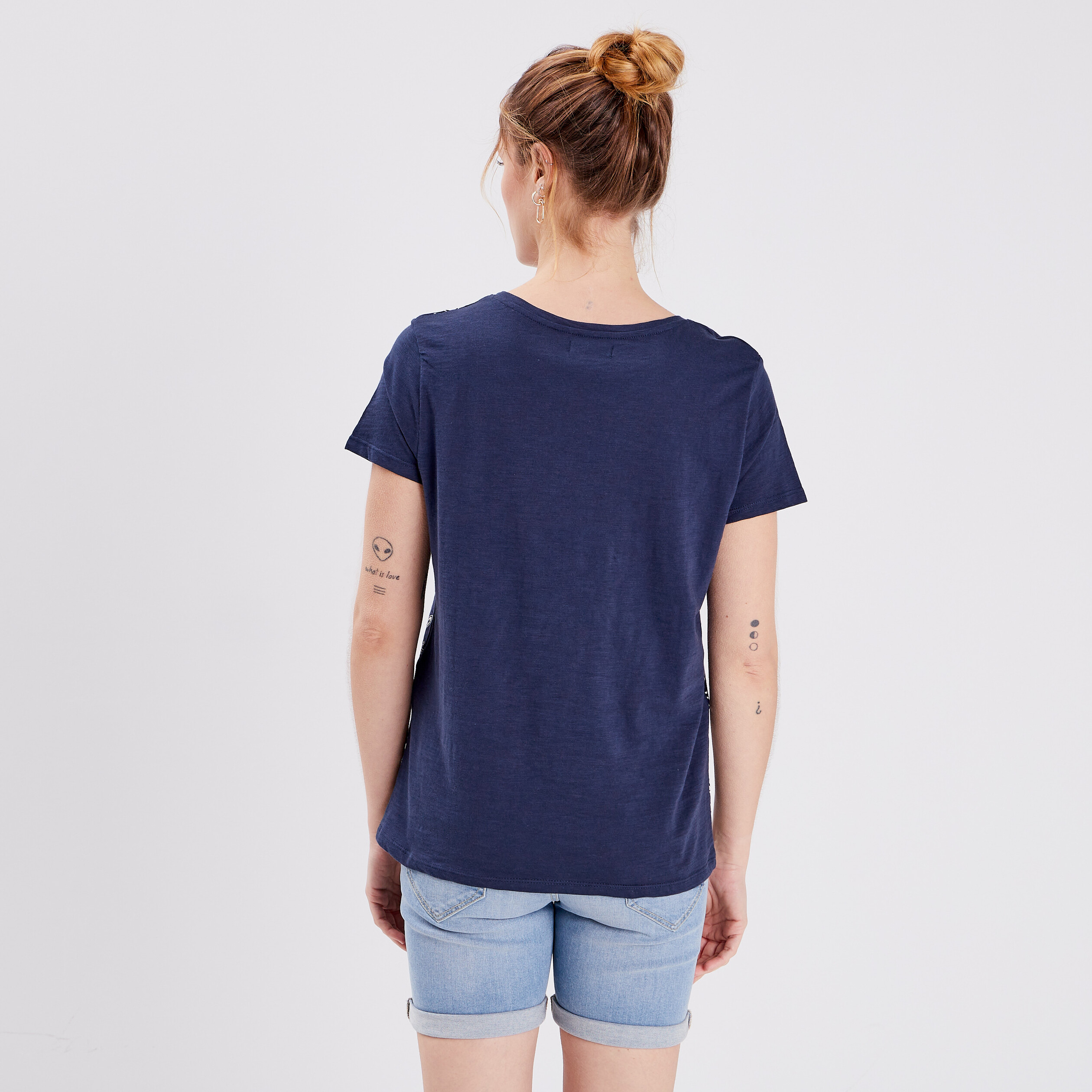 T-shirt manches courtes Creeks bleu marine femme | La Halle