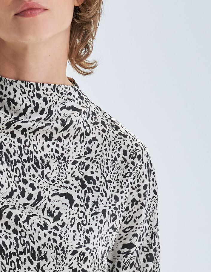 Blouse blanc cassé imprimé animalier Femme