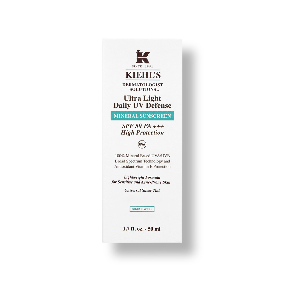 kiehl's Ultra Light Daily UV Defense Mineral Sunscreen SPF 50 PA+++ Fluide solaire visage SPF 50 peaux sensible et à tendance acnéique