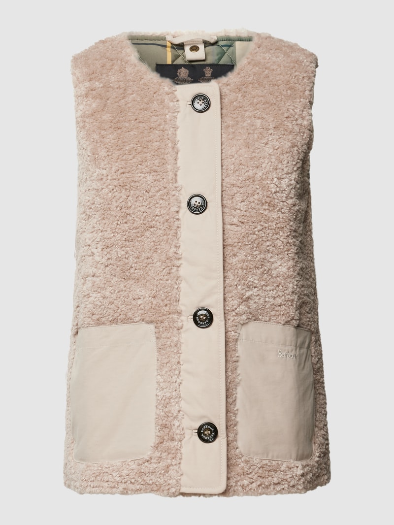 Weste in Two-Tone-Machart Modell 'KINTRA' in beige