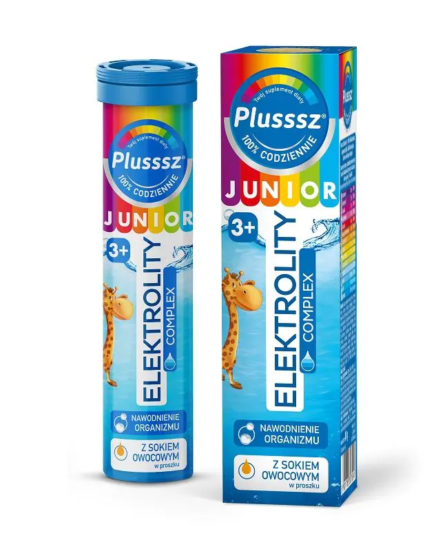 „Plusssz Junior“ elektrolitų kompleksas, šnypščiosios tabletės vaikams nuo 3 metų ir suaugusiesiems