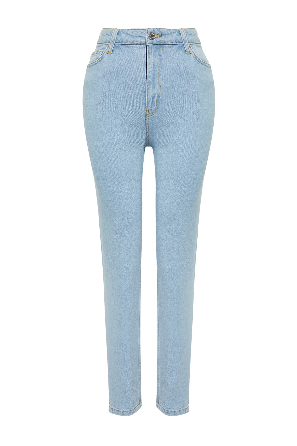Trendyol Collection  Hellblaue Slim Mom-Jeans mit hoher Taille TWOSS24JE00137