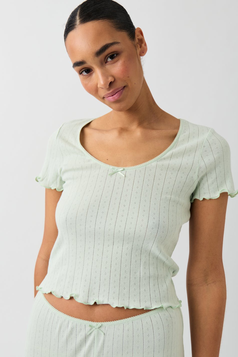 Pointelle pyjamas tee