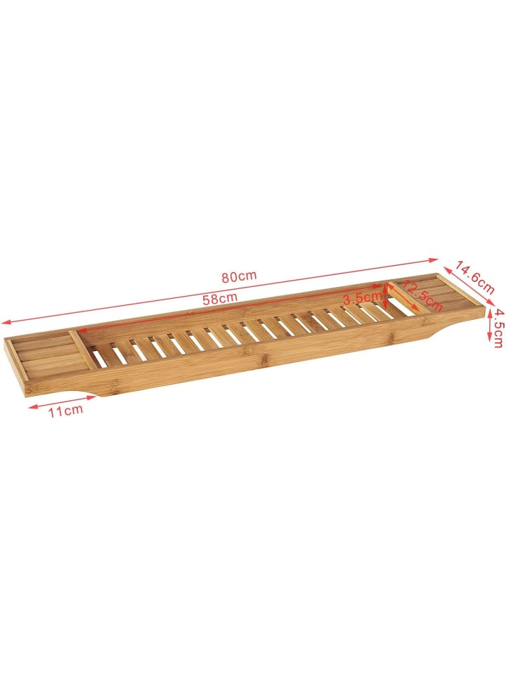 SoBuy Badewannenablage in Natur - (B)80 x (H)4,5 x (T)14,6cm günstig kaufen onesize