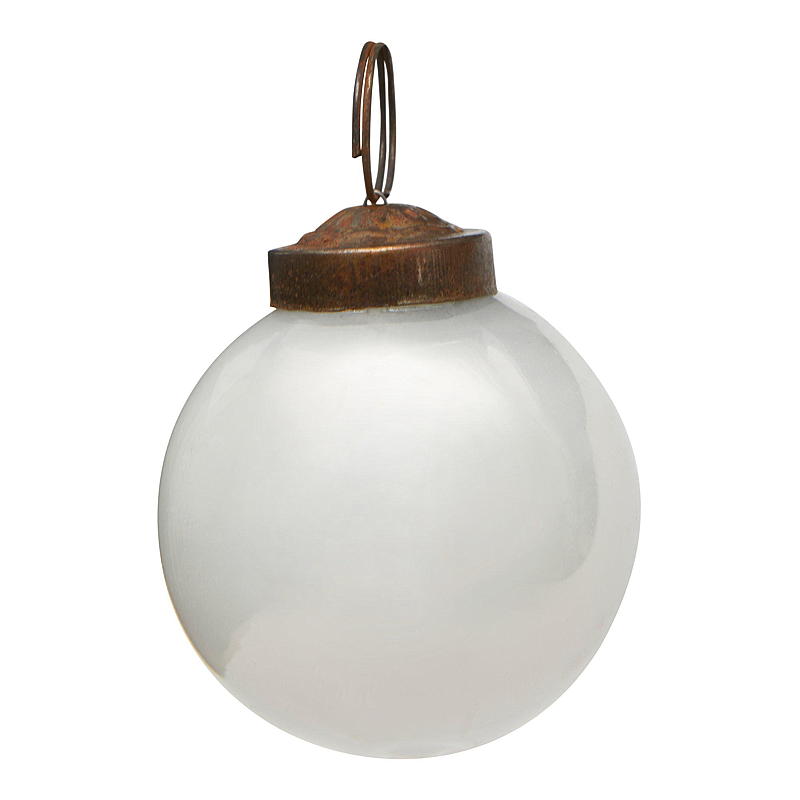 Home Julekule 6 cm glass hvit