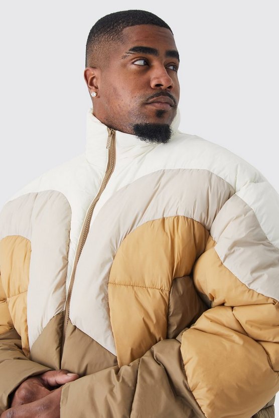 Plus Colorblock Steppjacke