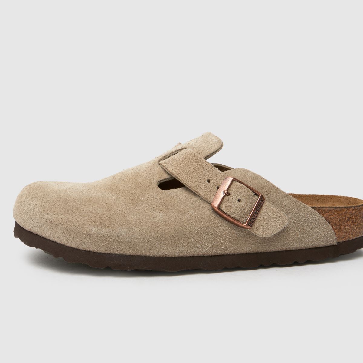BIRKENSTOCK – Boston – Träskor i taupefärg