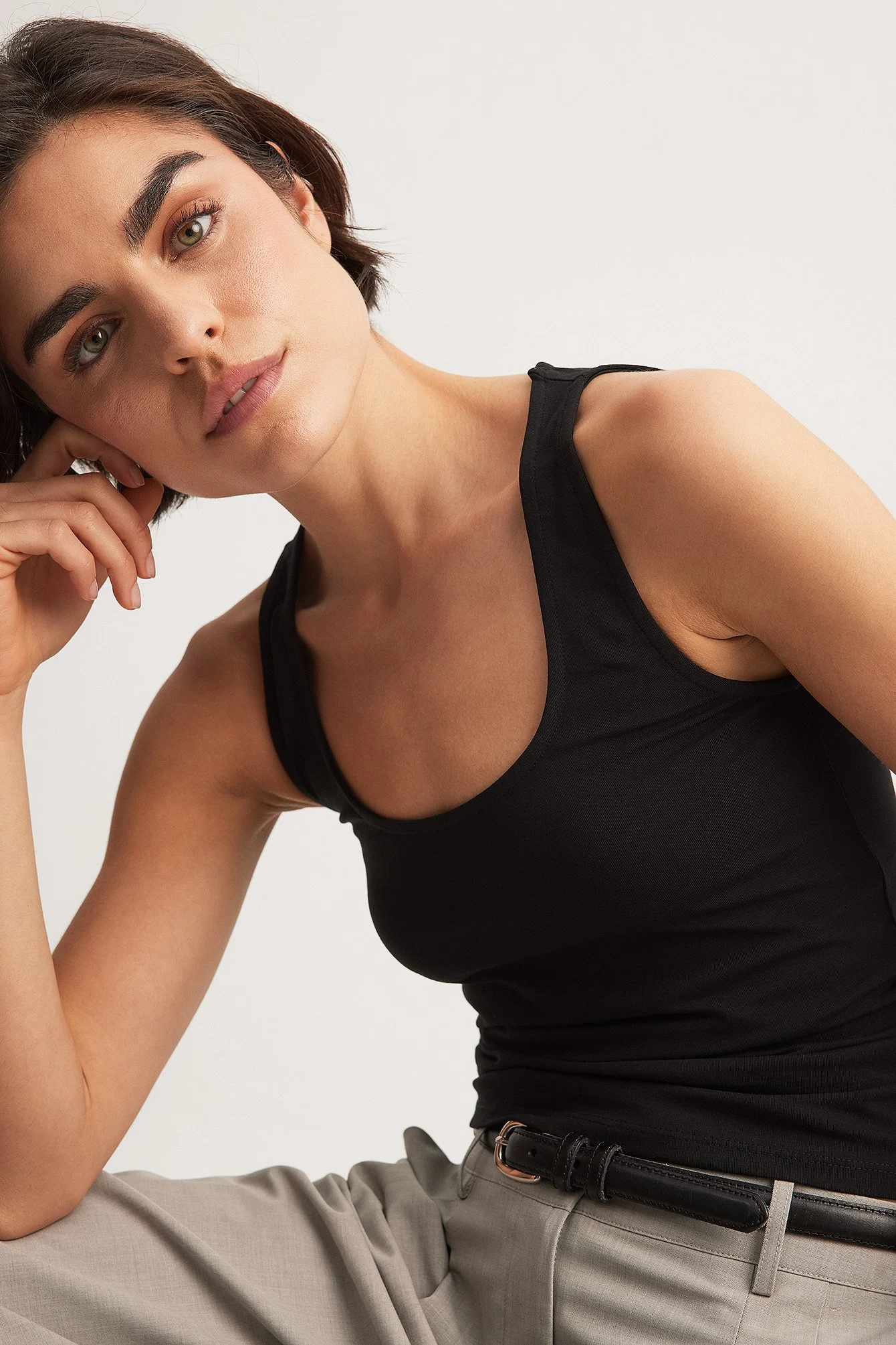 Tank-Top mit rundem Kragen