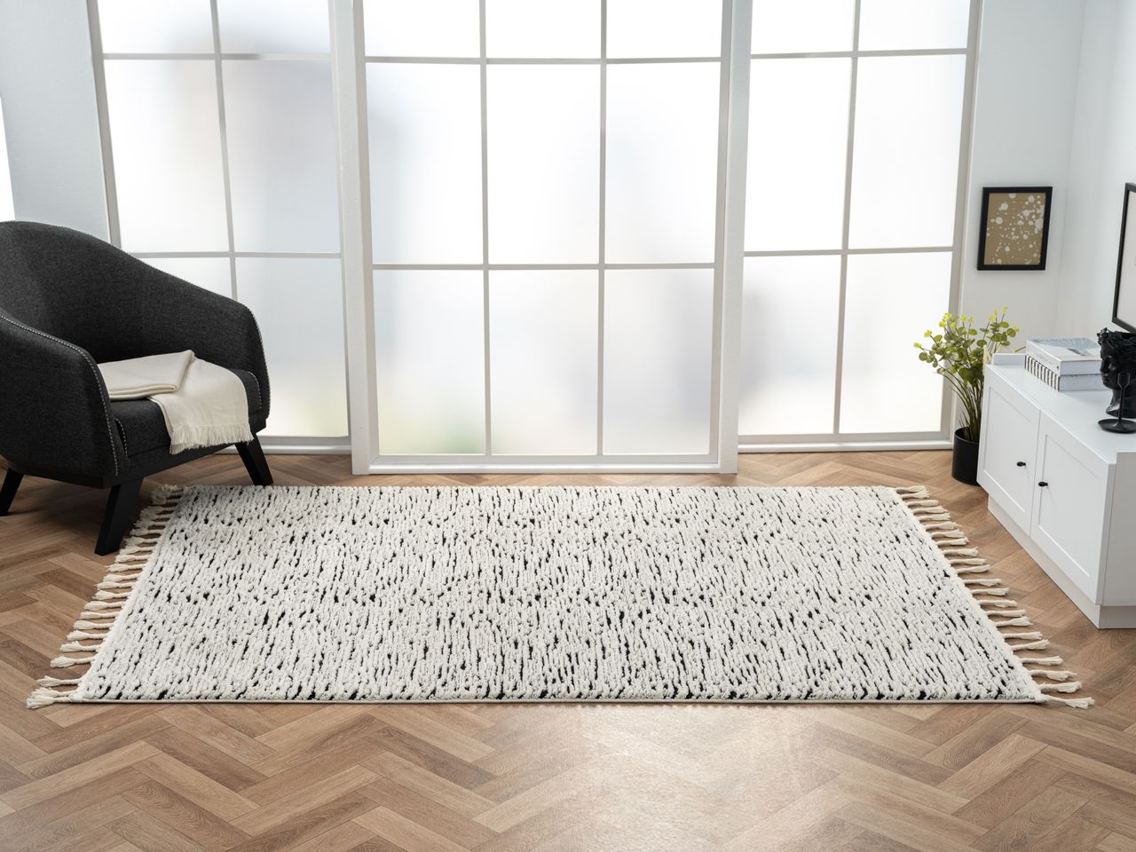 MyFlair Teppich Moroccan Celestial, 160 cm x 230 cm, Farbe grau, rechteckig, Florhöhe 19mm