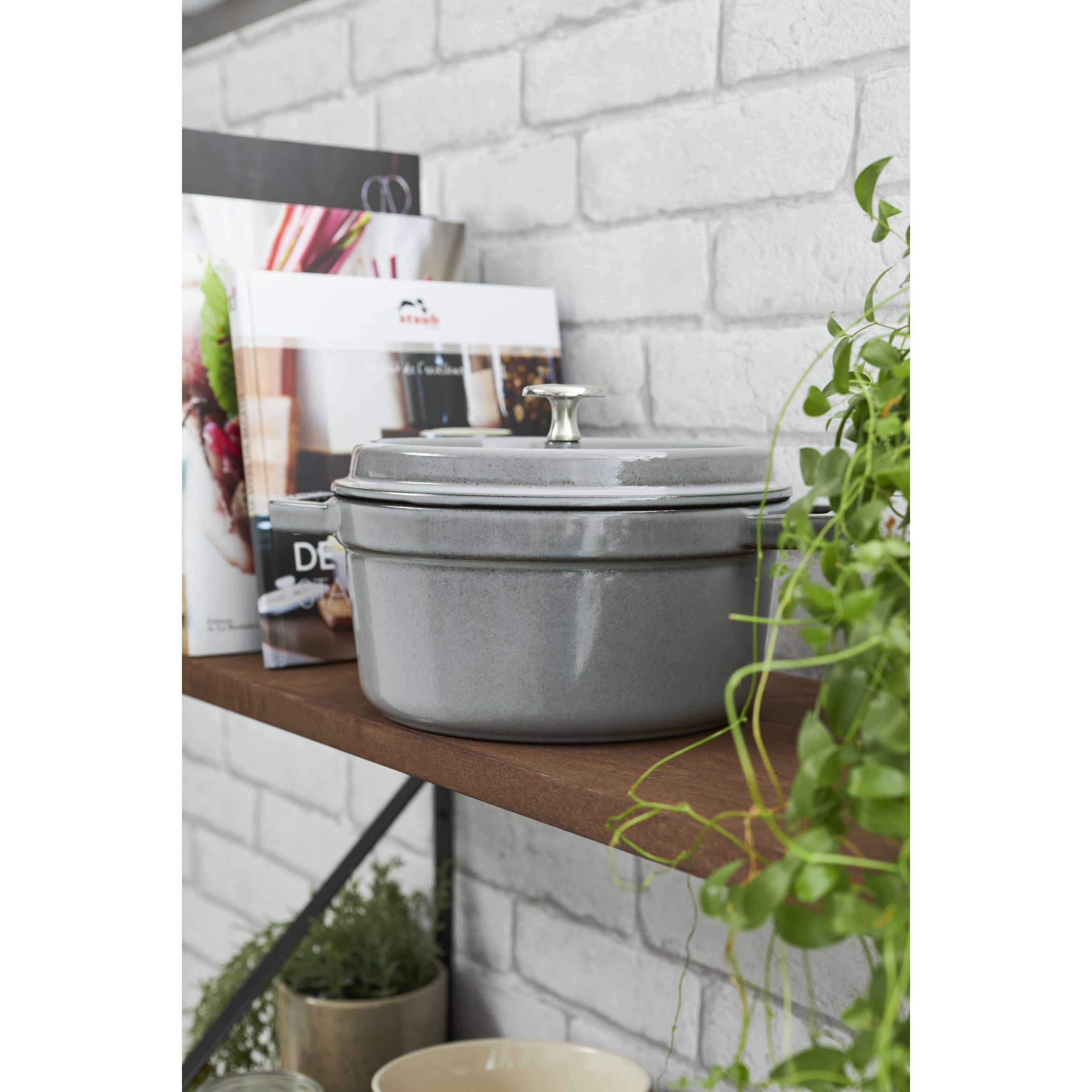 Cocotte 16 cm, rund, Graphit-Grau, Gusseisen
