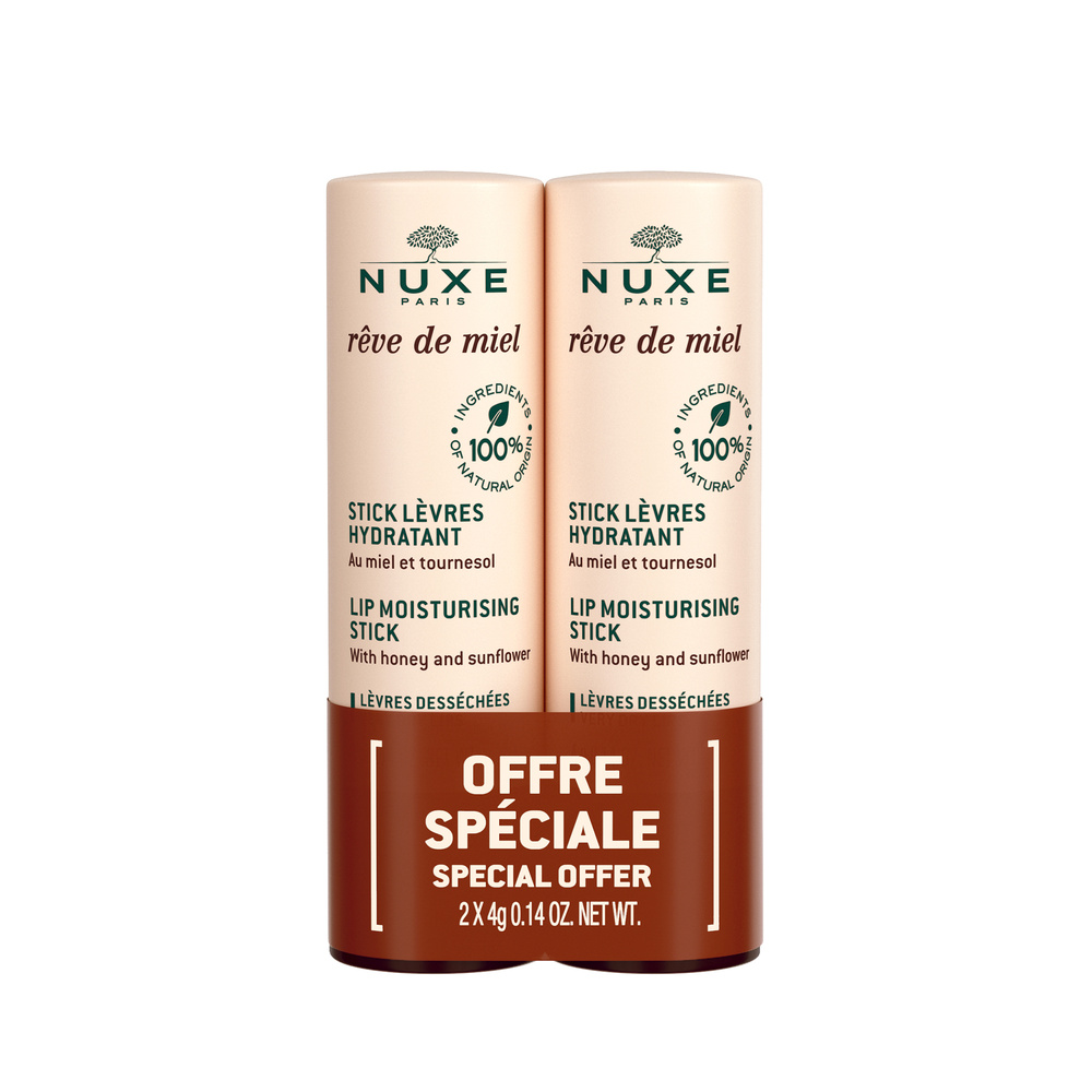 Nuxe Duo sticks à lèvres hydratants Rêve de Miel 2x4g Sticks