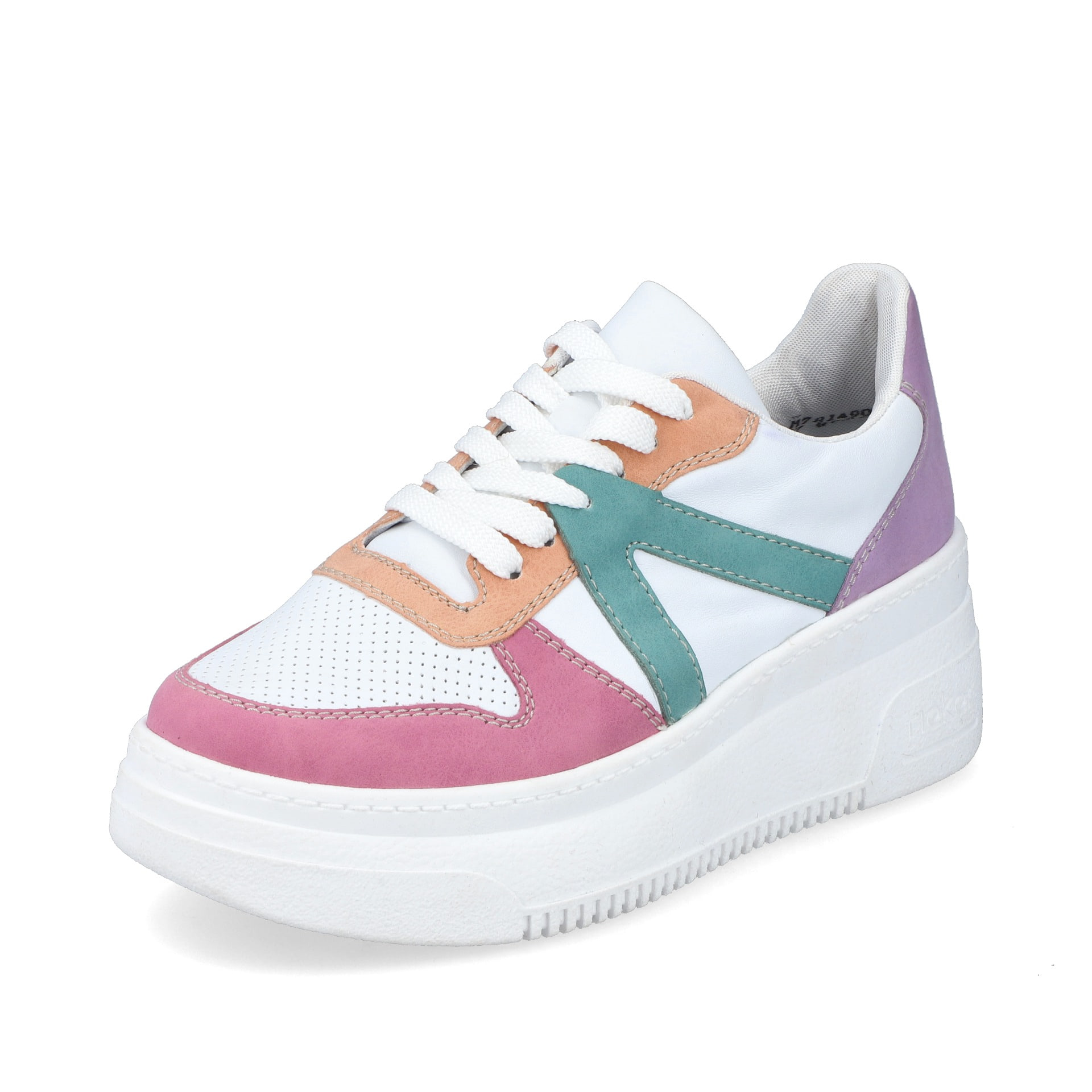 Rieker Damen Sneaker Low eisweiss-mehrfarbig